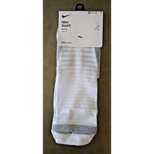 Nike CU7201-100 Women's 11.5-13 Men's 10-11.5 White Spark No-Show Running Socks